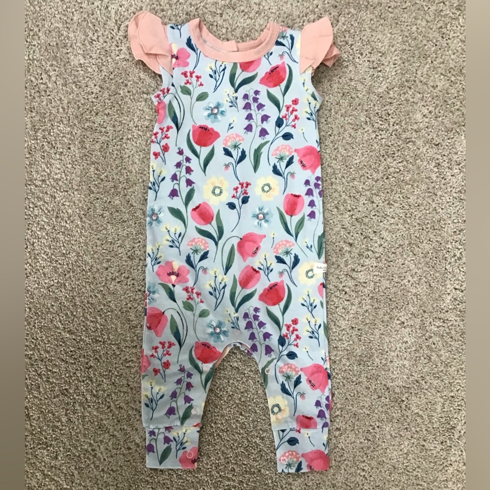 LOULOU LOLLIPOP Ruffle Floral Romper | Size 0-3M